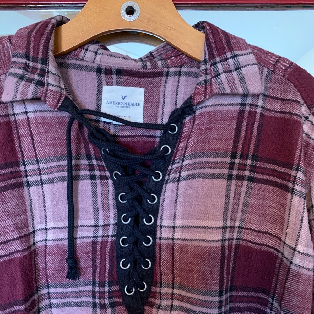 Distressed Pull Over Flannel - Picture 2 of 6